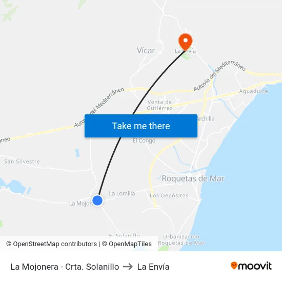 La Mojonera - Crta. Solanillo to La Envía map