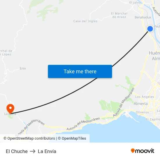 El Chuche to La Envía map
