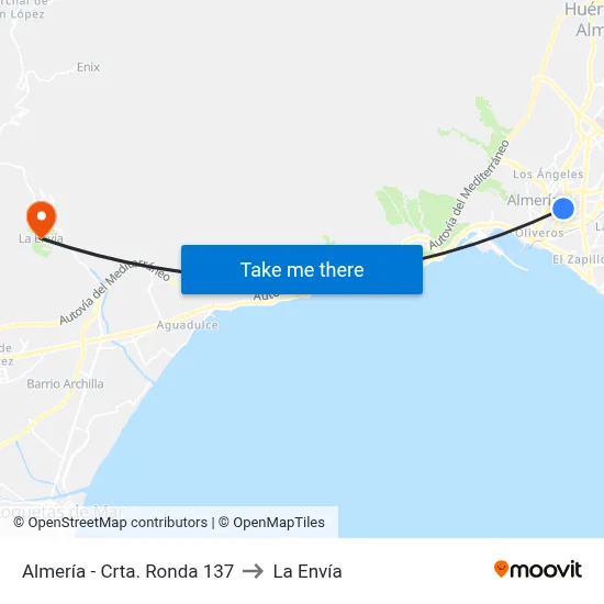 Almería - Crta. Ronda 137 to La Envía map