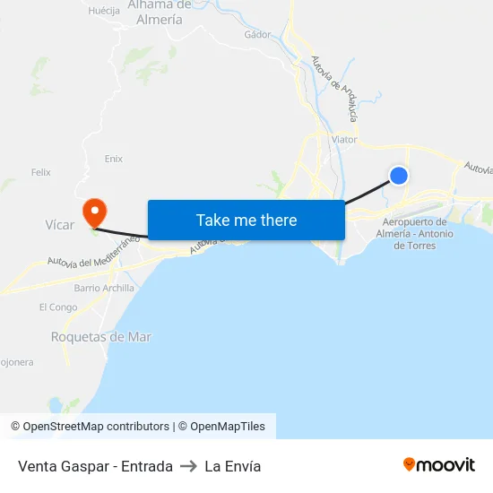 Venta Gaspar - Entrada to La Envía map