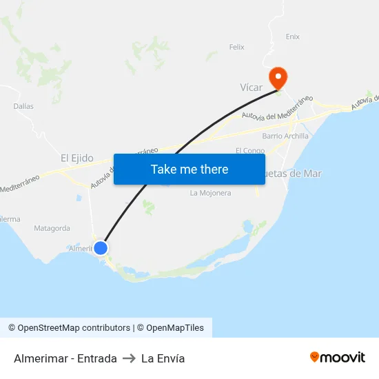 Almerimar - Entrada to La Envía map