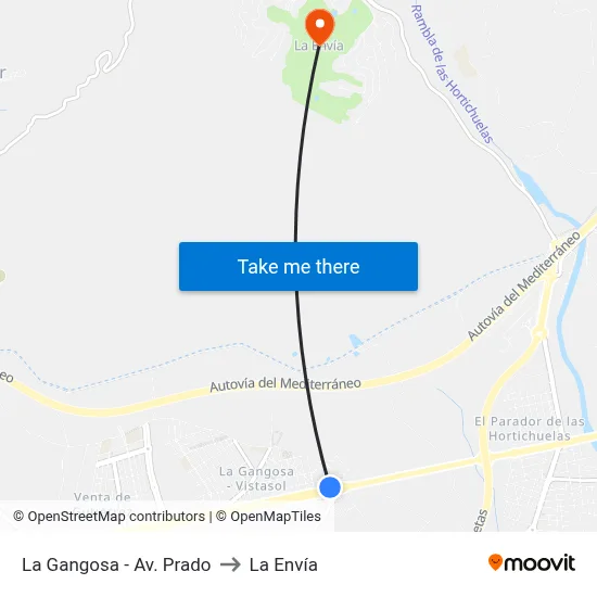 La Gangosa - Av. Prado to La Envía map