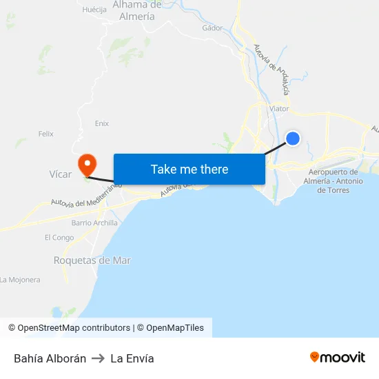 Bahía Alborán to La Envía map