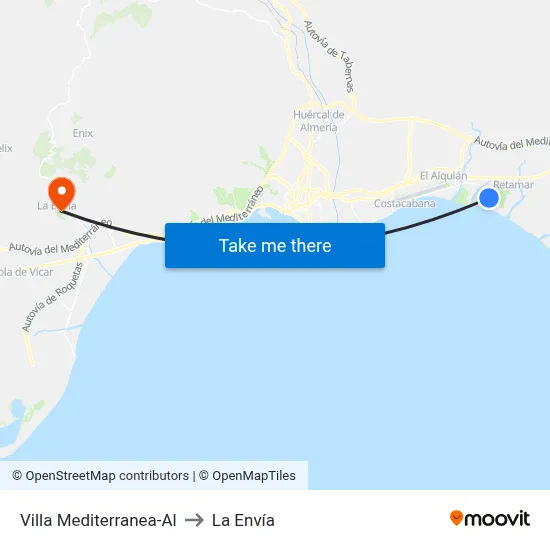 Villa Mediterranea-Al to La Envía map