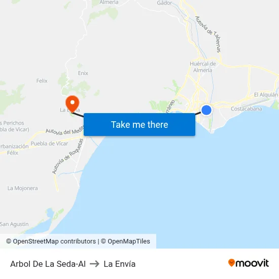 Arbol De La Seda-Al to La Envía map
