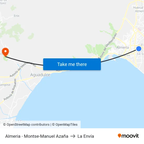 Almeria - Montse-Manuel Azaña to La Envía map