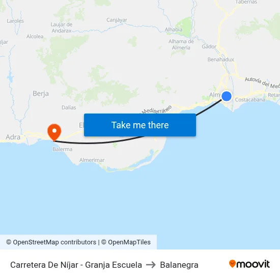 Carretera De Níjar - Granja Escuela to Balanegra map