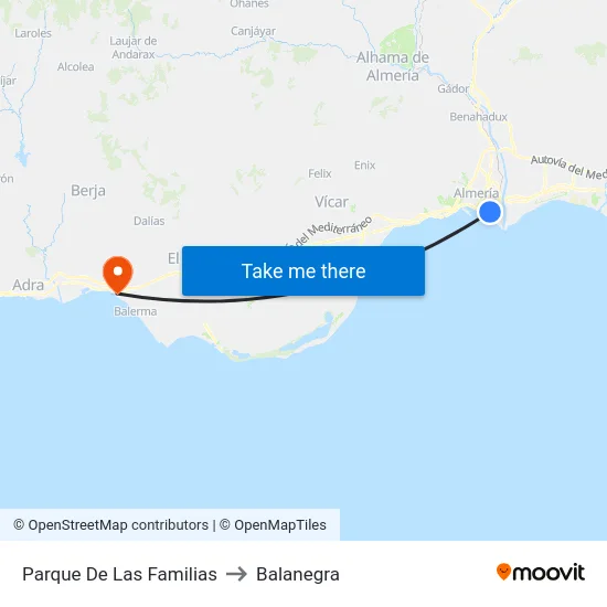 Parque De Las Familias to Balanegra map