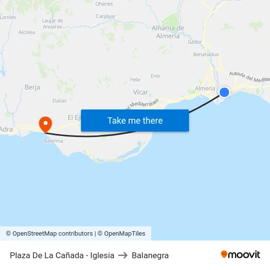 Plaza De La Cañada - Iglesia to Balanegra map