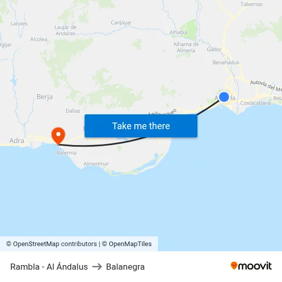 Rambla - Al Ándalus to Balanegra map