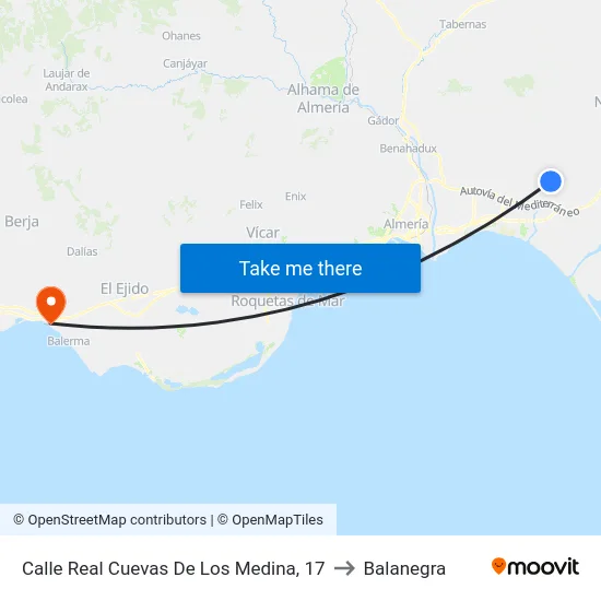 Calle Real Cuevas De Los Medina, 17 to Balanegra map