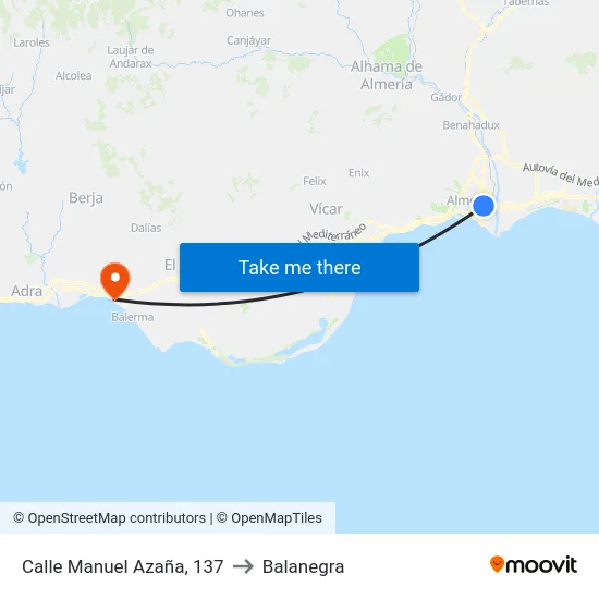Calle Manuel Azaña, 137 to Balanegra map
