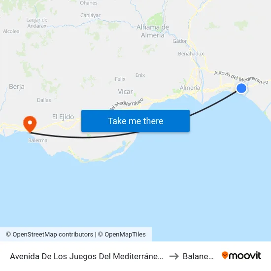 Avenida De Los Juegos Del Mediterráneo, 37 to Balanegra map