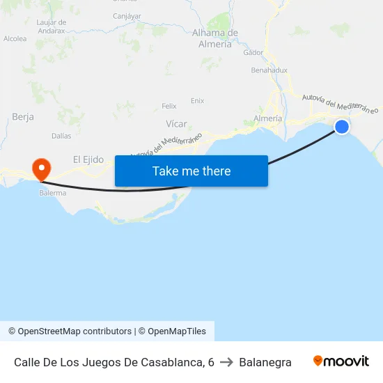 Calle De Los Juegos De Casablanca, 6 to Balanegra map