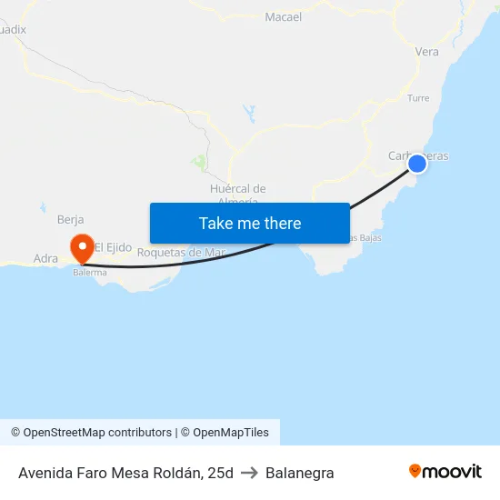 Avenida Faro Mesa Roldán, 25d to Balanegra map