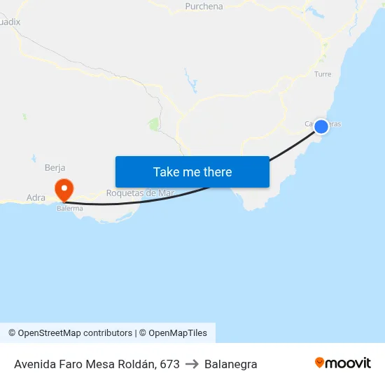 Avenida Faro Mesa Roldán, 673 to Balanegra map
