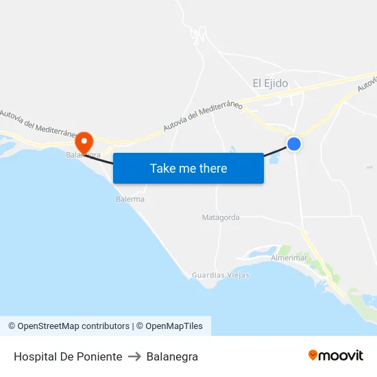 Hospital De Poniente to Balanegra map