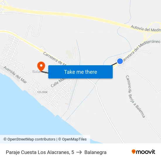 Paraje Cuesta Los Alacranes, 5 to Balanegra map