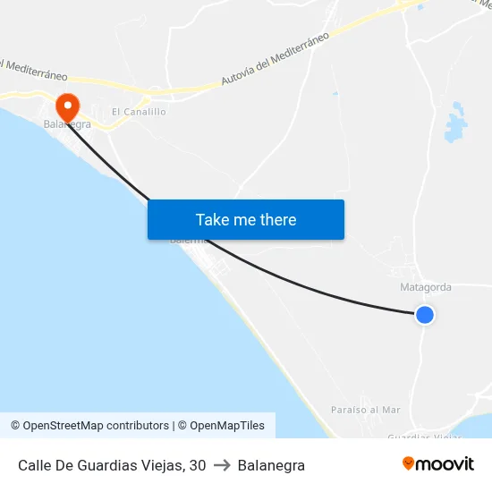 Calle De Guardias Viejas, 30 to Balanegra map