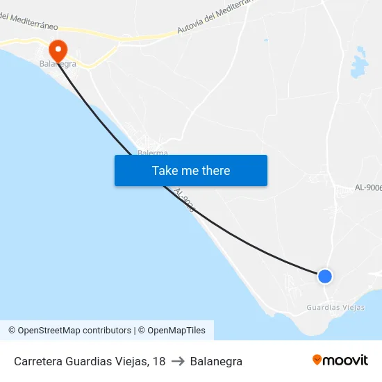 Carretera Guardias Viejas, 18 to Balanegra map