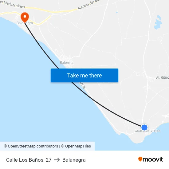 Calle Los Baños, 27 to Balanegra map