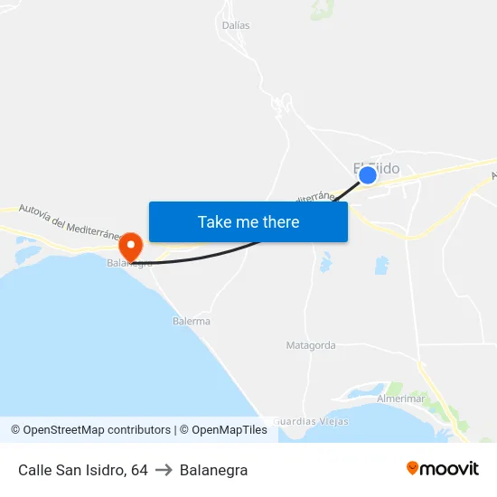 Calle San Isidro, 64 to Balanegra map