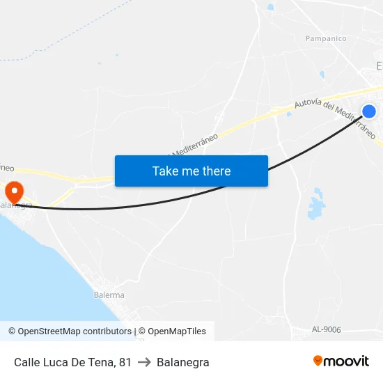 Calle Luca De Tena, 81 to Balanegra map