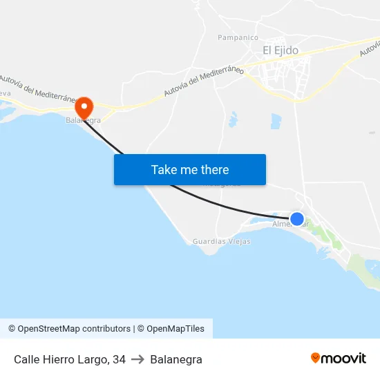 Calle Hierro Largo, 34 to Balanegra map