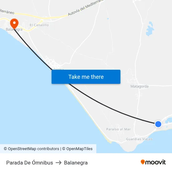 Parada De Ómnibus to Balanegra map