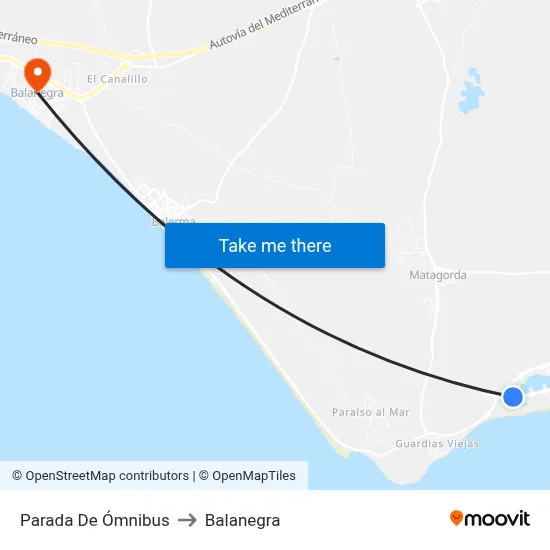 Parada De Ómnibus to Balanegra map