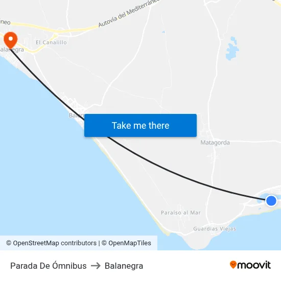 Parada De Ómnibus to Balanegra map