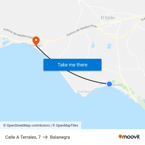 Calle A Terrales, 7 to Balanegra map