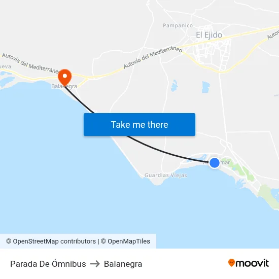 Parada De Ómnibus to Balanegra map