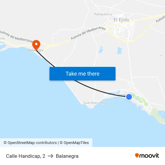 Calle Handicap, 2 to Balanegra map