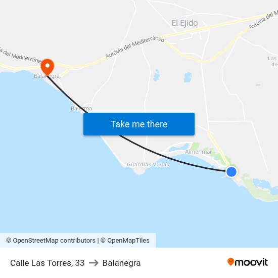 Calle Las Torres, 33 to Balanegra map