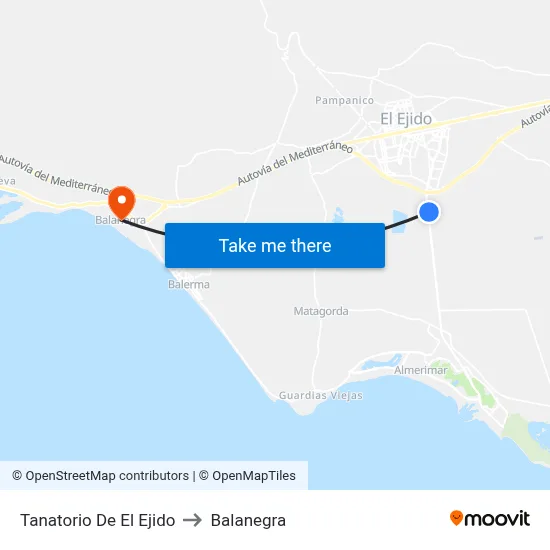 Tanatorio De El Ejido to Balanegra map