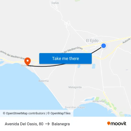 Avenida Del Oasis, 80 to Balanegra map