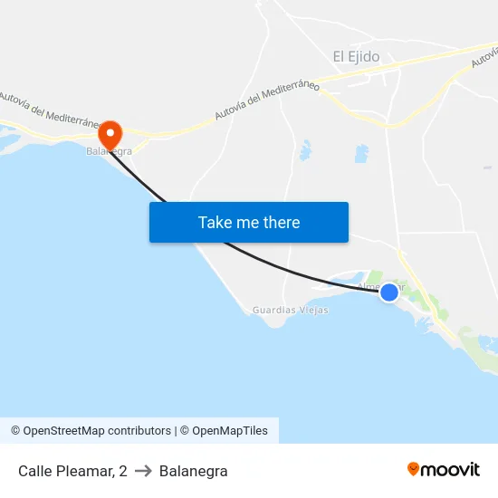 Calle Pleamar, 2 to Balanegra map