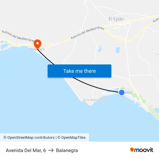 Avenida Del Mar, 6 to Balanegra map