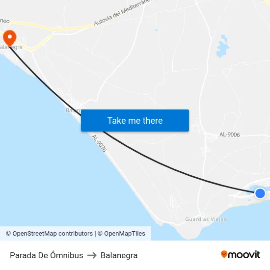 Parada De Ómnibus to Balanegra map