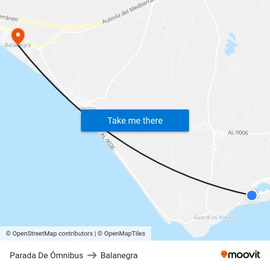 Parada De Ómnibus to Balanegra map