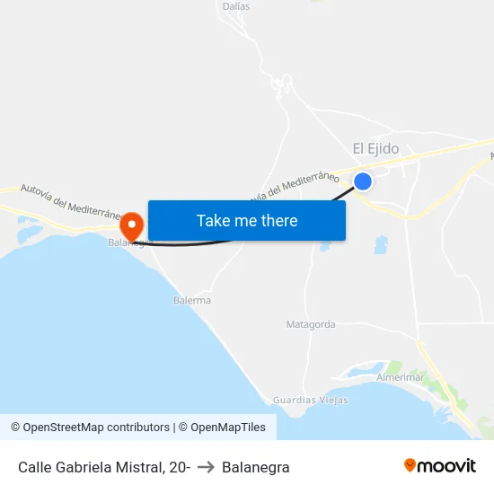 Calle Gabriela Mistral, 20- to Balanegra map