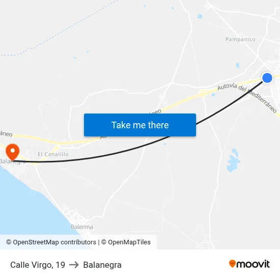 Calle Virgo, 19 to Balanegra map