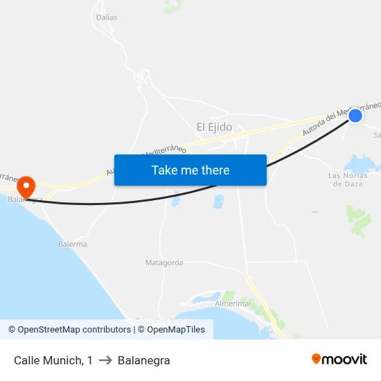 Calle Munich, 1 to Balanegra map