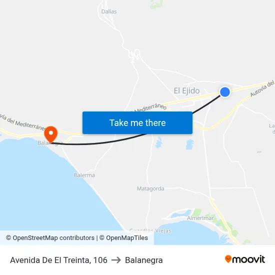 Avenida De El Treinta, 106 to Balanegra map