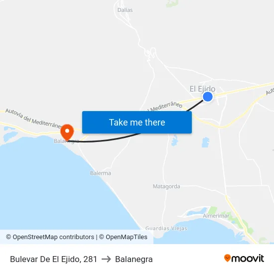 Bulevar De El Ejido, 281 to Balanegra map