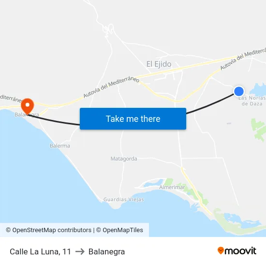 Calle La Luna, 11 to Balanegra map