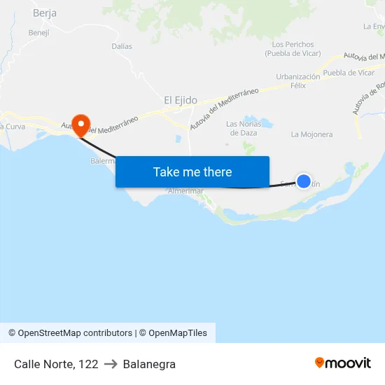 Calle Norte, 122 to Balanegra map