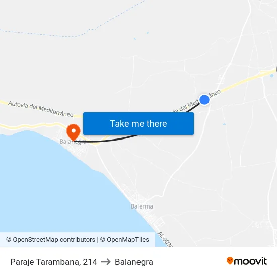 Paraje Tarambana, 214 to Balanegra map