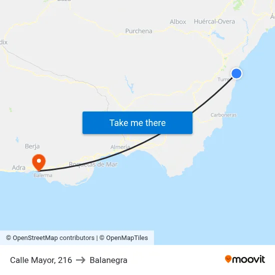 Calle Mayor, 216 to Balanegra map